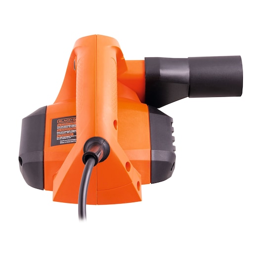 BLACKDECKER electric blower 7698, orange and black, front angle on white background.