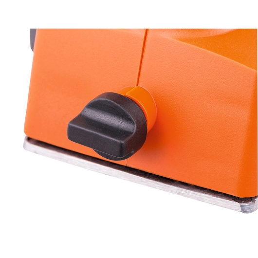 BLACKDECKER 7698 orange tool close-up, front angle showing black adjustment knob.
