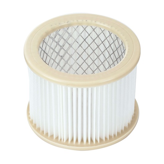BLACKDECKER BDWD10 round pleated vacuum filter with beige rim, top angle, white background.