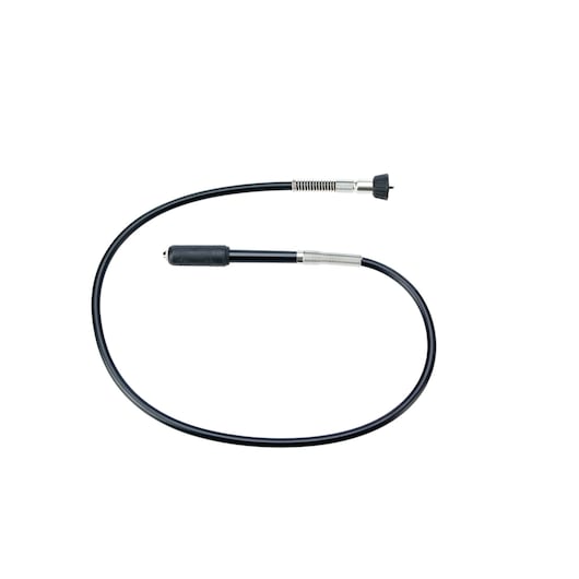 BLACKDECKER rotary tool flexible shaft accessory RT18KA, black and silver, top view on white background.