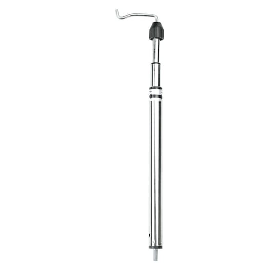 BLACKDECKER RT18KA telescopic silver tool with curved metal tip, studio angle, photography product.